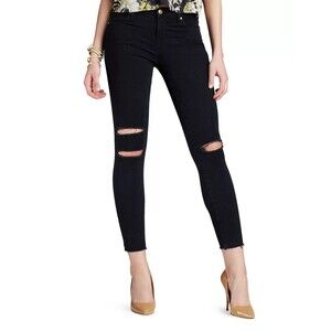 J Brand Women's Ankle Skinny Blue Mercy Jeans Distressed Raw Hem USA Size 29